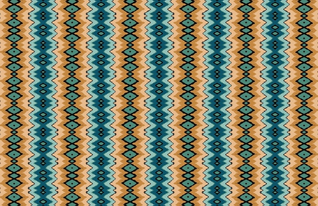 El patrón de diseño de zigzag de la tela Ikat