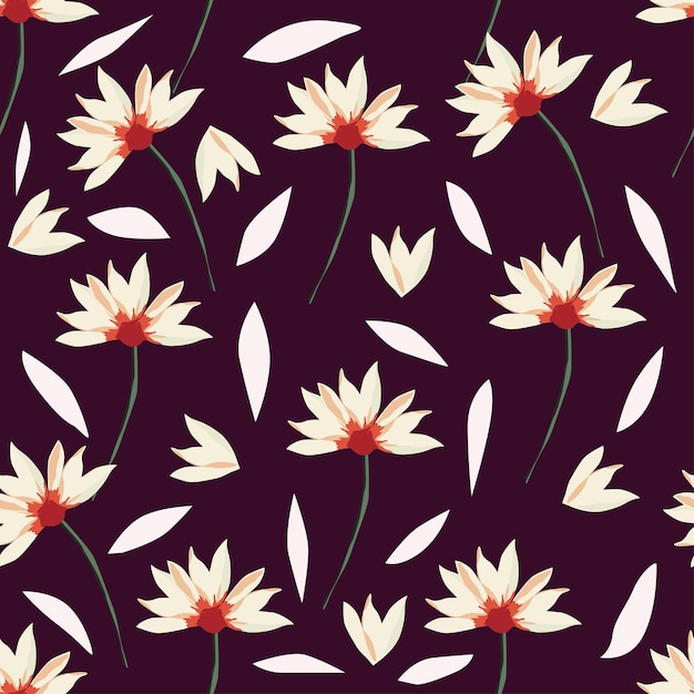 patrón ditsy botánico fondo floral abstracto vector diseño de textura de flores verano