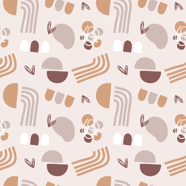 Patrón de doodle abstracto de diseño plano dibujado a mano
