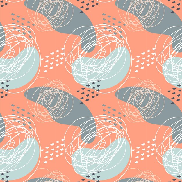 Patrón doodle estilo boho abstracto