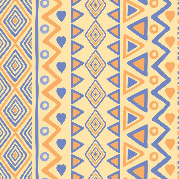 Patrón de doodle de ética de fondo dibujado a mano tribal Bordes geométricos Fondo de pantalla dibujado a mano