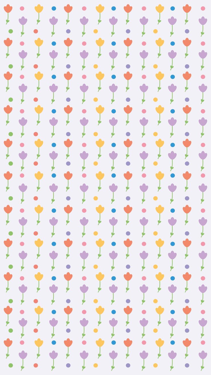 Patrón de doodle floral de colores fondo papel de pared colores pastel