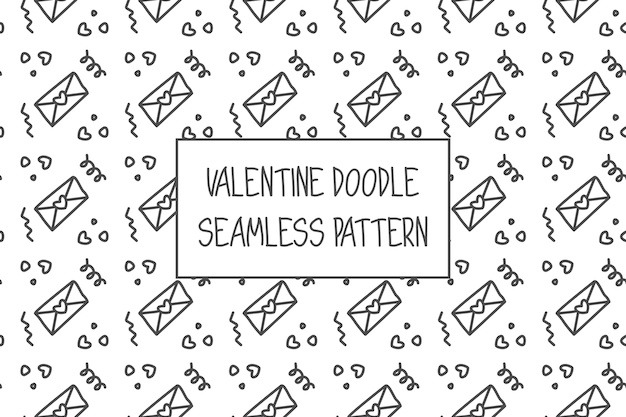 Patrón de doodle de san valentín.