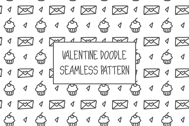 Patrón de doodle de San Valentín.