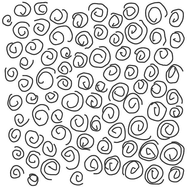 Patrón de Doodle Swirl Diseño gráfico vectorial en blanco y negro dibujado a mano