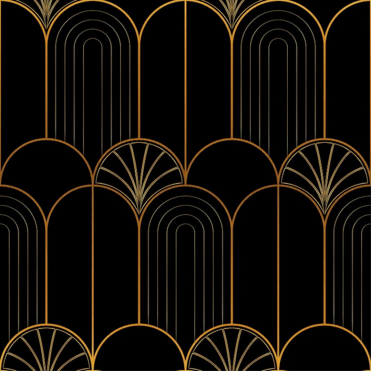 Vector patrón dorado art déco