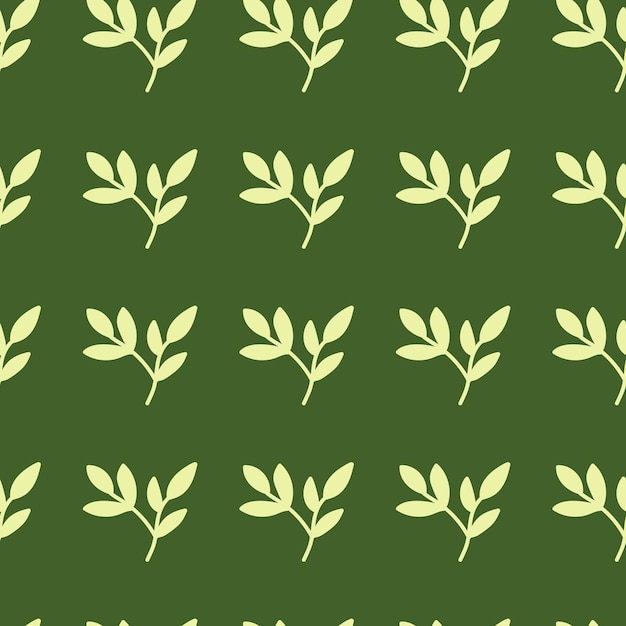 Vector patrón elegante y orgánico sin costuras con hojas y hierbas