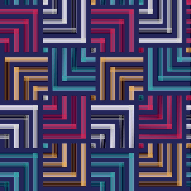 Patrón de elemento abstracto de diseño plano de líneas