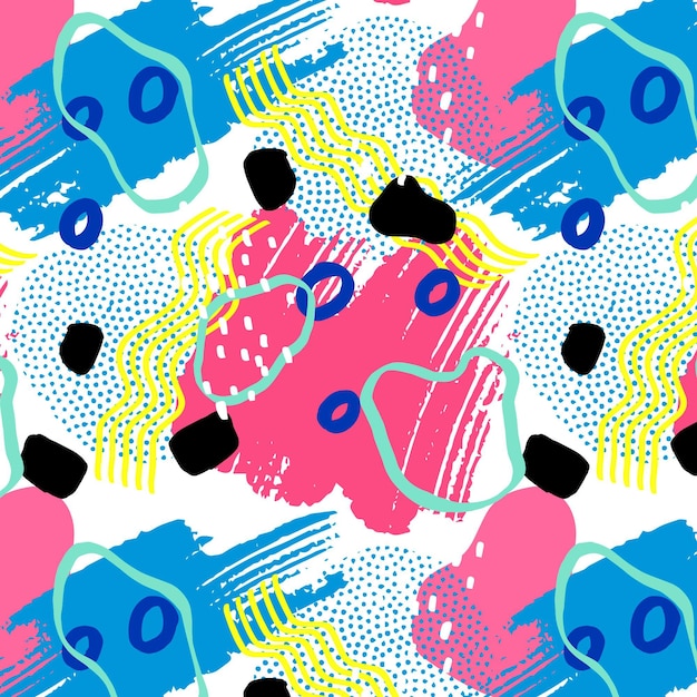 Patrón de elementos abstractos dibujados a mano
