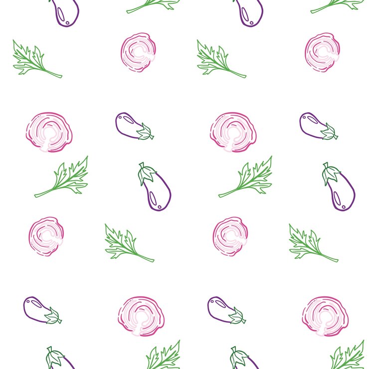 Vector patrón de elementos alimenticios veganos 03