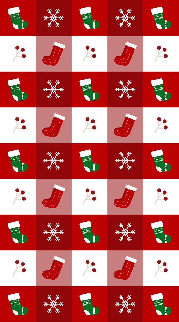 Patrón de elementos navideños sin costuras