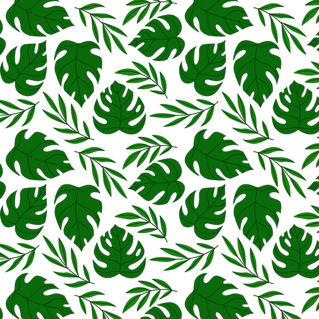 Patrón con elementos vegetales Hojas de la selva tropical Fondo de verano para telas y envases