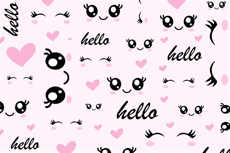 El patrón de emoji de cara linda el patrón rosa el patrón de saludos