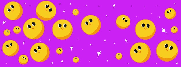 Patrón con emoji. Ilustración de dibujos animados de vector