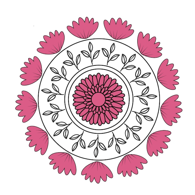 patrón de encaje con flores mandala