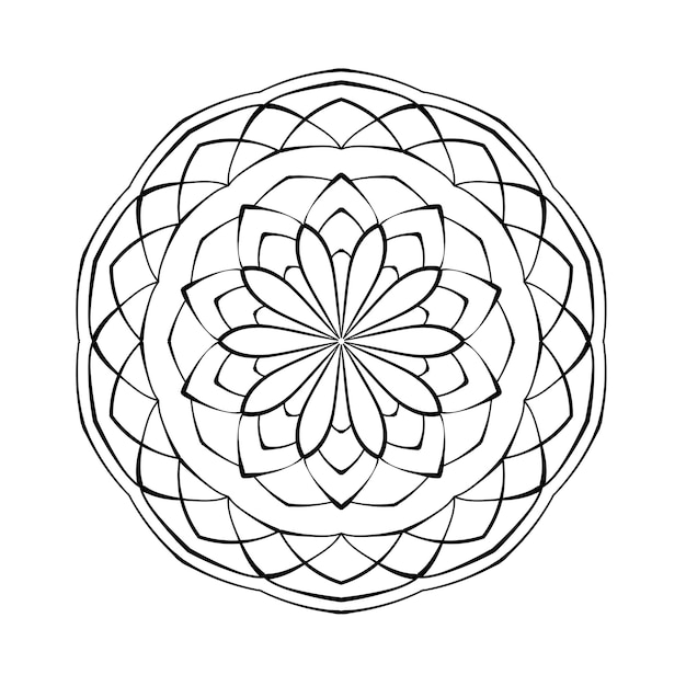 Patrón de encaje de mandala Patrón de adorno redondo Elemento de diseño gráfico Página de libro para colorear