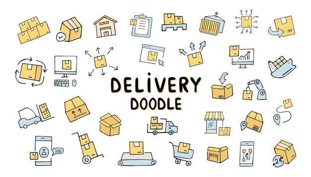 el patrón de entrega de los íconos de la caja de correo adhesiva de transporte para enviar el paquete cartero