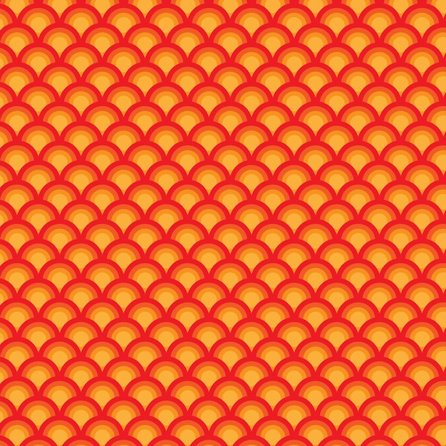 Patrón de escamas anaranjadas y rojas sin costuras