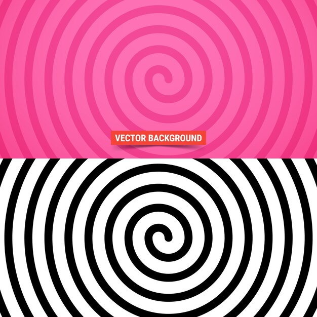 Patrón de espiral de fondo simple sobre fondo rosa ilustración vectorial