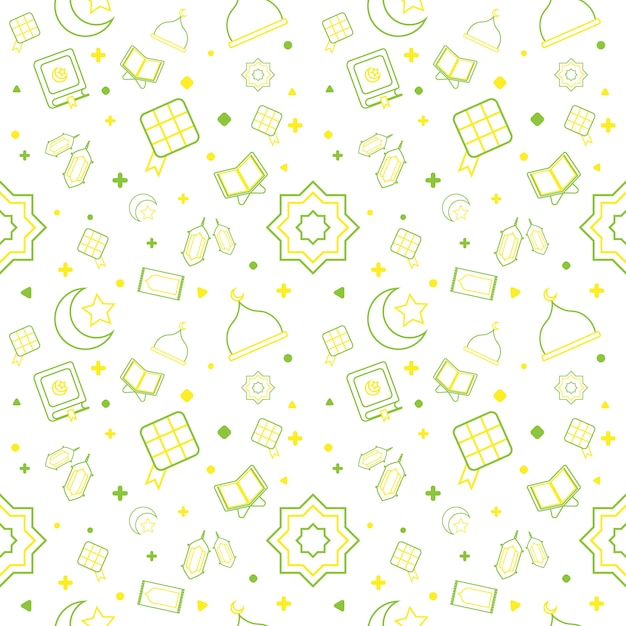 Vector patrón de esquema de ramadan con fondo blanco