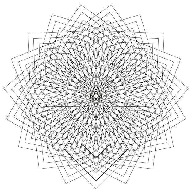 Patrón de estallido estelar Abstracto Diseño vectorial Formación de líneas radiales Gráfico monocromático intrincado