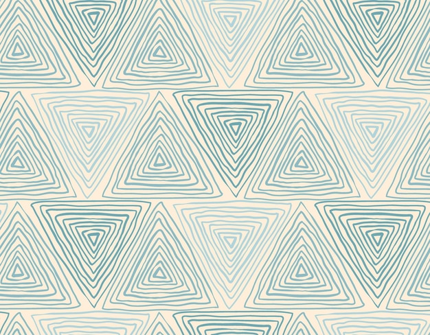 Vector patrón de estilo acuarela con textura azul y beige triangular sin costuras