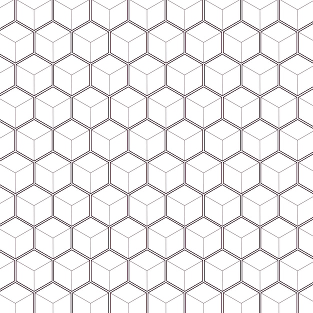 Patrón de estilo de cubo hexagonal 3D