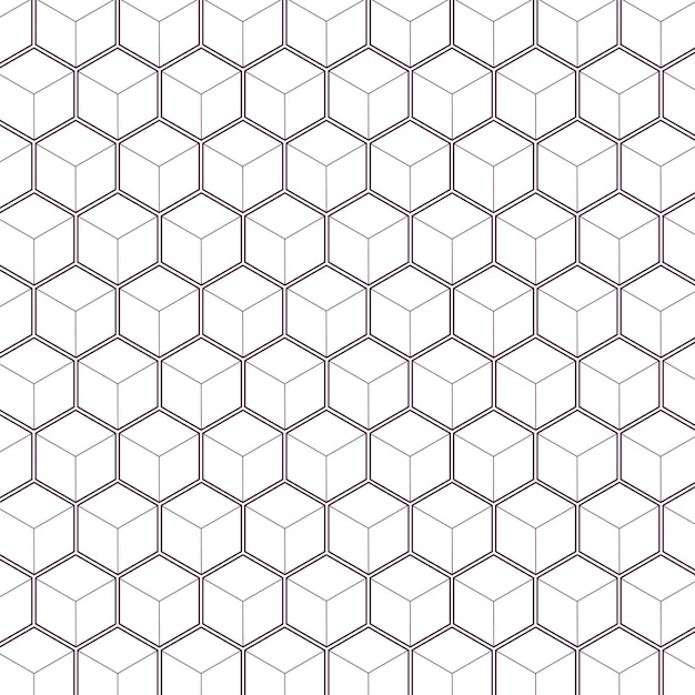 Patrón de estilo de cubo hexagonal 3D