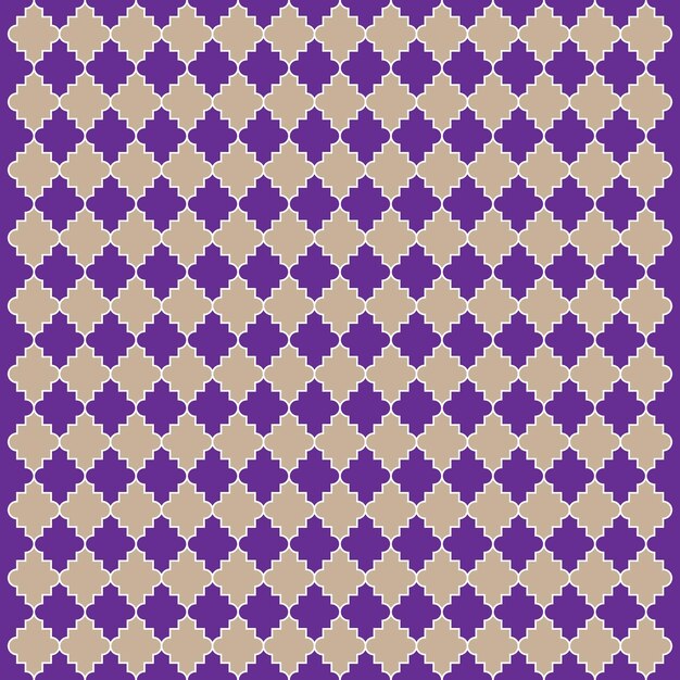 Vector patrón de estilo oriental morado y dorado.