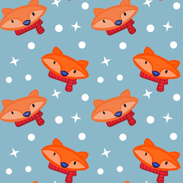Patrón de estrella de bufanda roja de color Fox Snow
