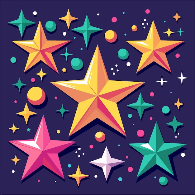 Vector el patrón de las estrellas brillantes, el dibujo de la ilustración vectorial