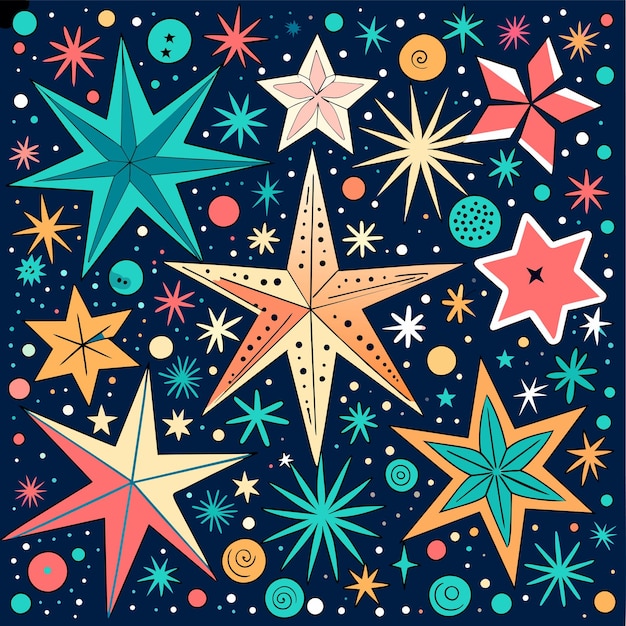 Vector el patrón de las estrellas brillantes, el dibujo de la ilustración vectorial