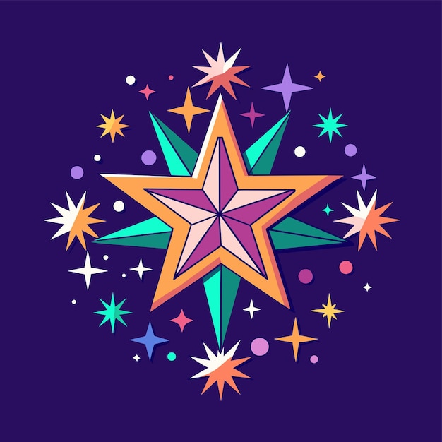 Vector el patrón de las estrellas brillantes, el dibujo de la ilustración vectorial