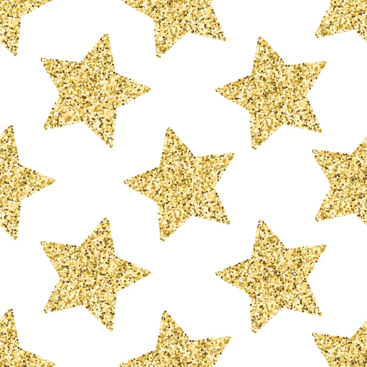 Vector patrón de estrellas brillantes de oro