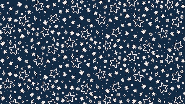 Patrón de estrellas dibujadas a mano