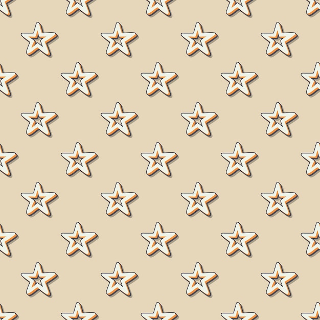 Patrón de estrellas retro, fondo geométrico abstracto en estilo años 80, 90. ilustración simple geométrica