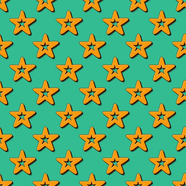Patrón de estrellas retro, fondo geométrico abstracto en estilo años 80, 90. Ilustración simple geométrica