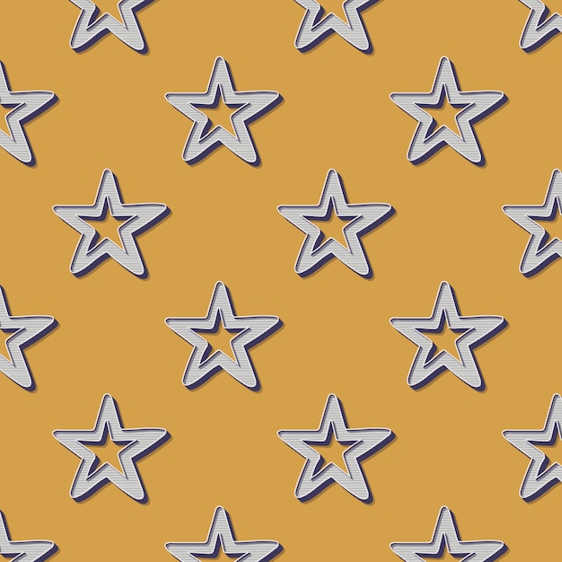 Patrón de estrellas retro, fondo geométrico abstracto en estilo años 80, 90. Ilustración simple geométrica