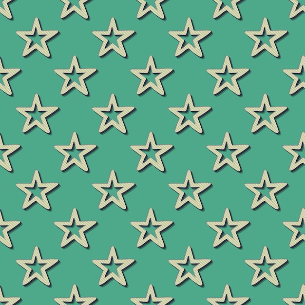 Patrón de estrellas retro, fondo geométrico abstracto en estilo años 80, 90. Ilustración simple geométrica