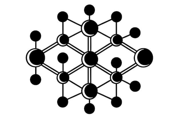 Patrón de estructura molecular abstracto aislado en un fondo blanco