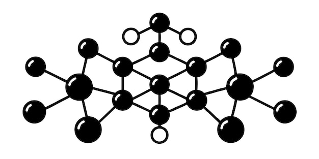 Patrón de estructura molecular abstracto aislado en un fondo blanco
