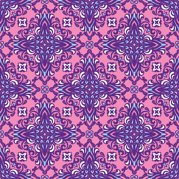 Vector patrón étnico de azulejos para tela. ornamental del modelo inconsútil de la vendimia del mosaico geométrico abstracto.