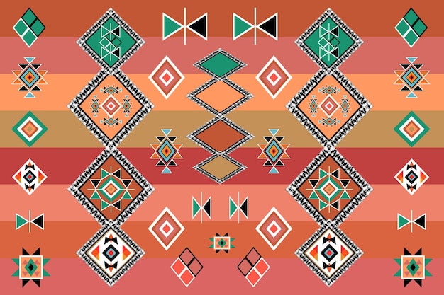 Patrón étnico sin costuras Diseño geométrico bordado azteca con bordado sin costuras diseño étnico
