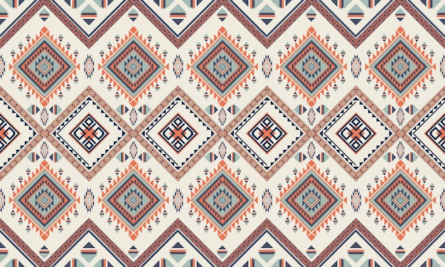 Patrón étnico geométrico.alfombra, papel pintado, ropa, envoltura, batik, tela, estilo de bordado de ilustración vectorial.