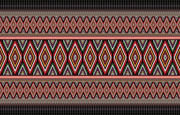 Patrón étnico geométrico Diseño tradicional de ikat indio oriental para borde de impresión de fondo