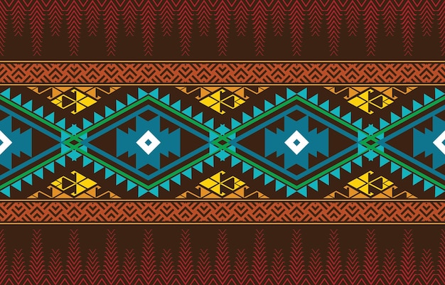 Patrón étnico geométrico Diseño tradicional de ikat indio oriental para borde de impresión de fondo