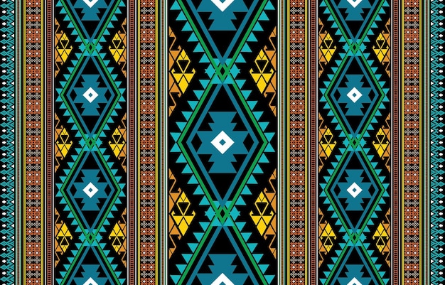 Patrón étnico geométrico Diseño tradicional de ikat indio oriental para borde de impresión de fondo