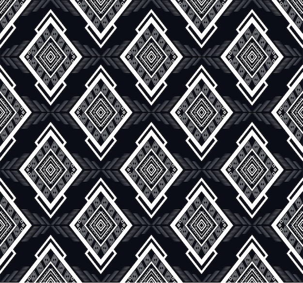 Patrón étnico geométrico oscuro Patrón de diseño tradicional utilizado para falda, alfombra, papel tapiz