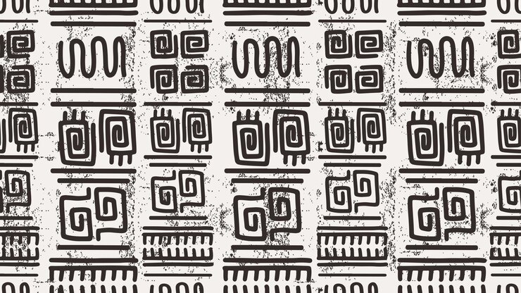 Patrón étnico inconsútil Tribal Dibujado a mano rayas ornamentales Impresión en blanco y negro