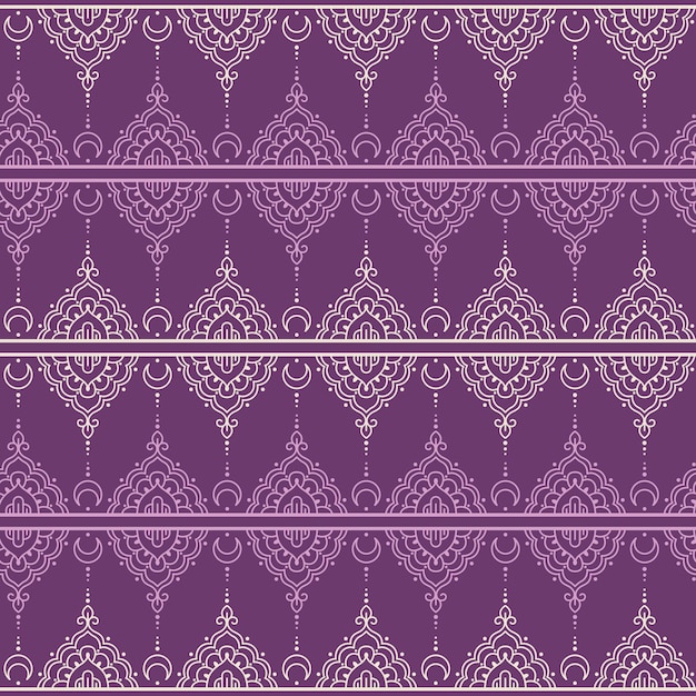 Patrón étnico sin inconvenientes con motivos florales Mandala plantilla de impresión estilizada para tela y papel Diseño boho chic